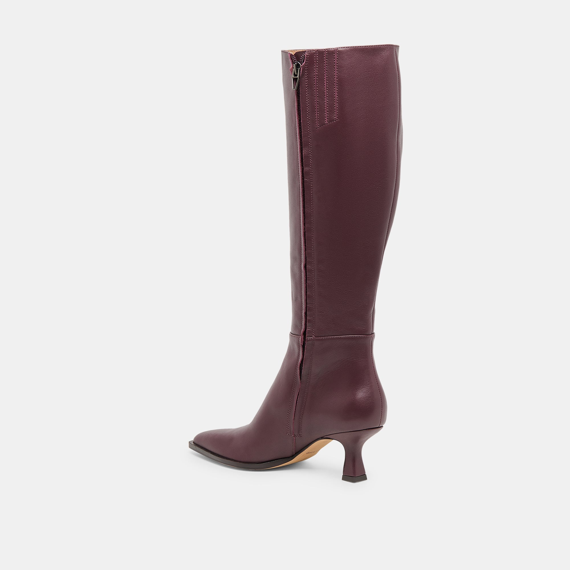 Auggie Wine Leather Boots | Women Dolce Vita