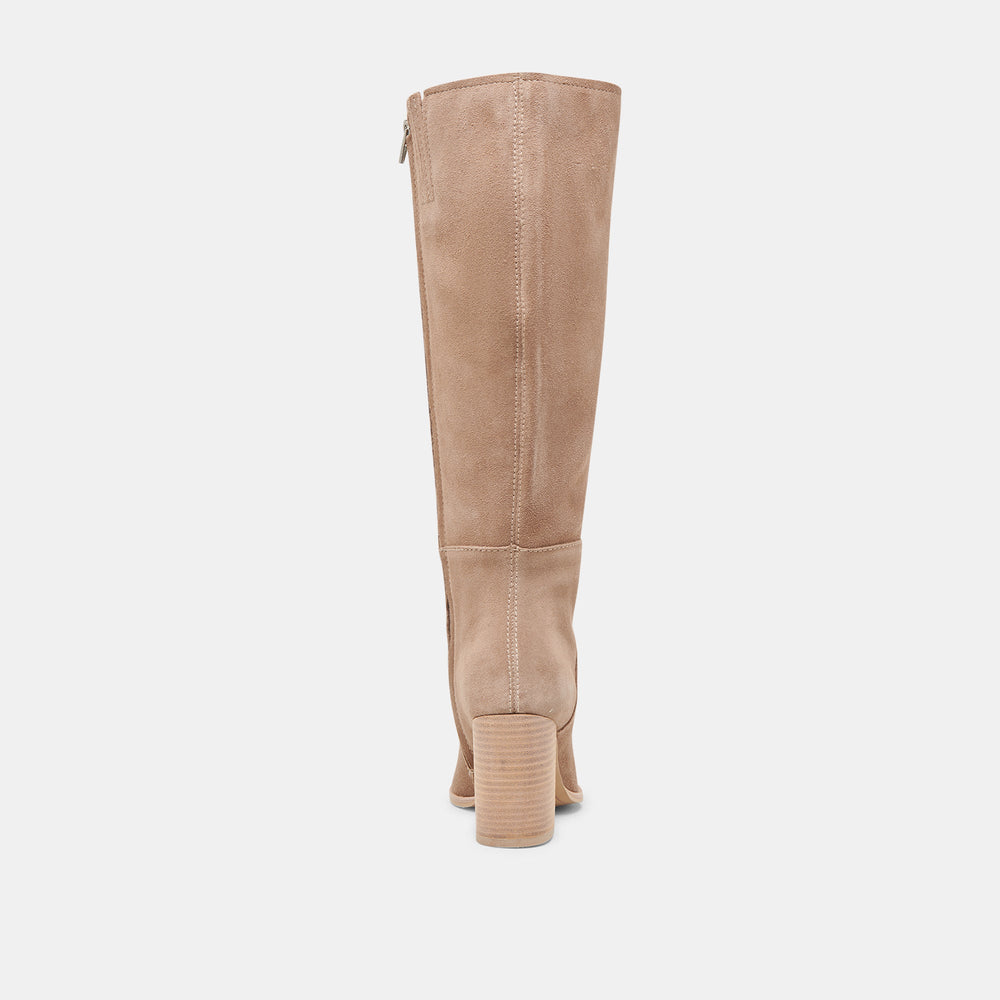 FYNN Wide Calf Boots Truffle Suede | Women Dolce Vita
