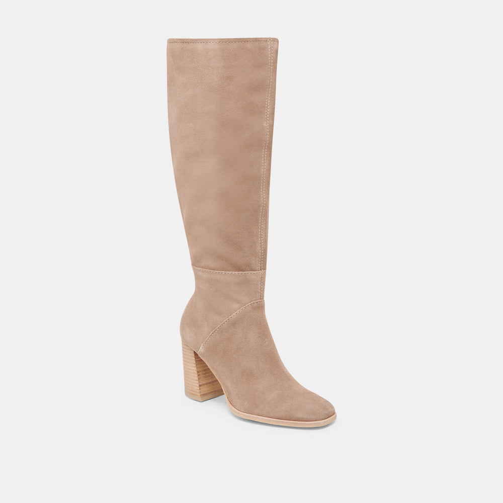 FYNN Wide Calf Boots Truffle Suede | Women Dolce Vita
