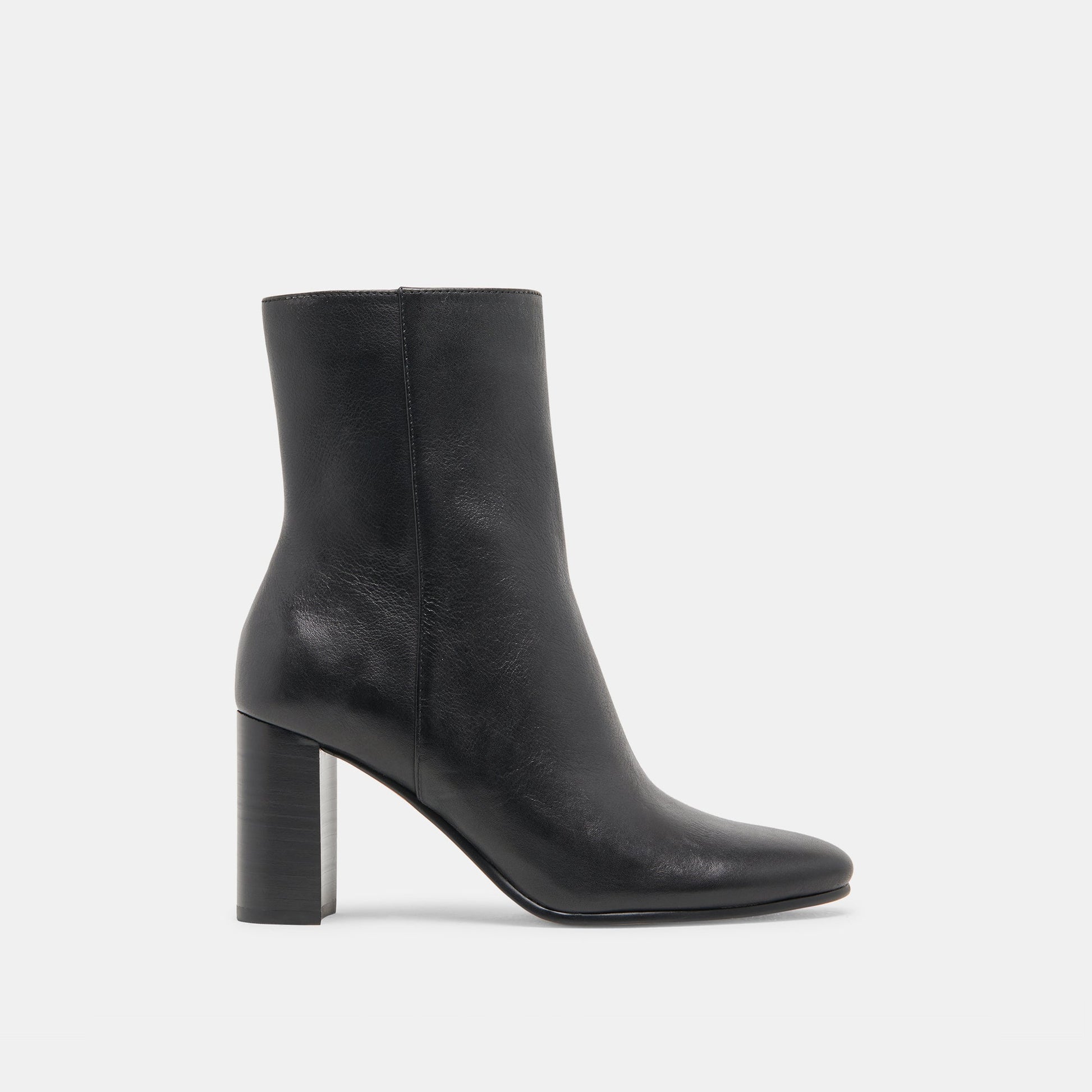 Suzy Wide Black Leather Booties - Dolce Vita