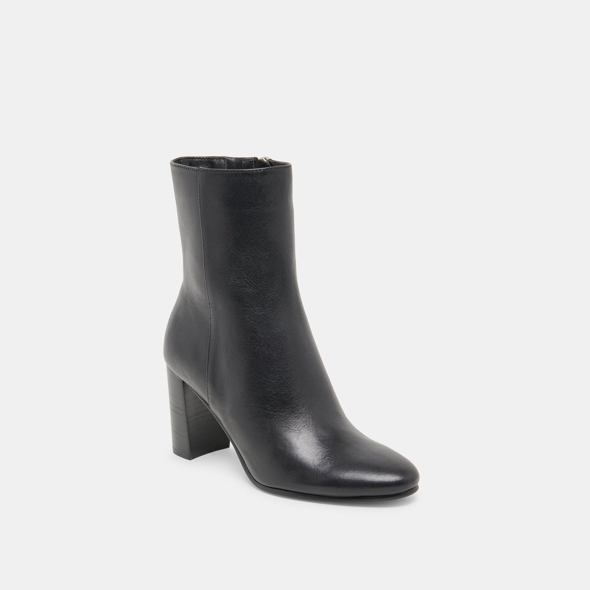 Suzy Wide Black Leather Booties - Dolce Vita