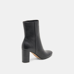 Suzy Wide Black Leather Booties | Women Dolce Vita