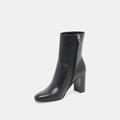 Suzy Wide Black Leather Booties | Women Dolce Vita