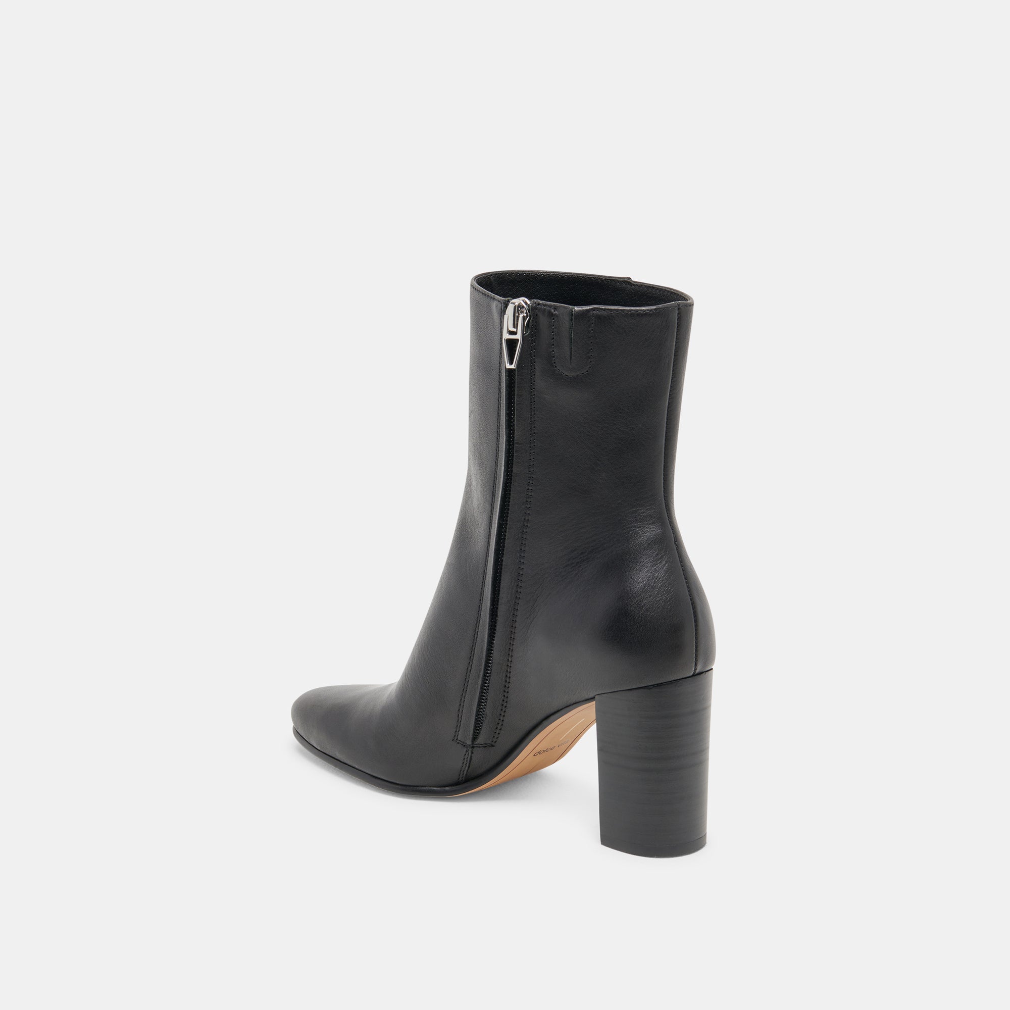Suzy Wide Black Leather Booties | Women Dolce Vita