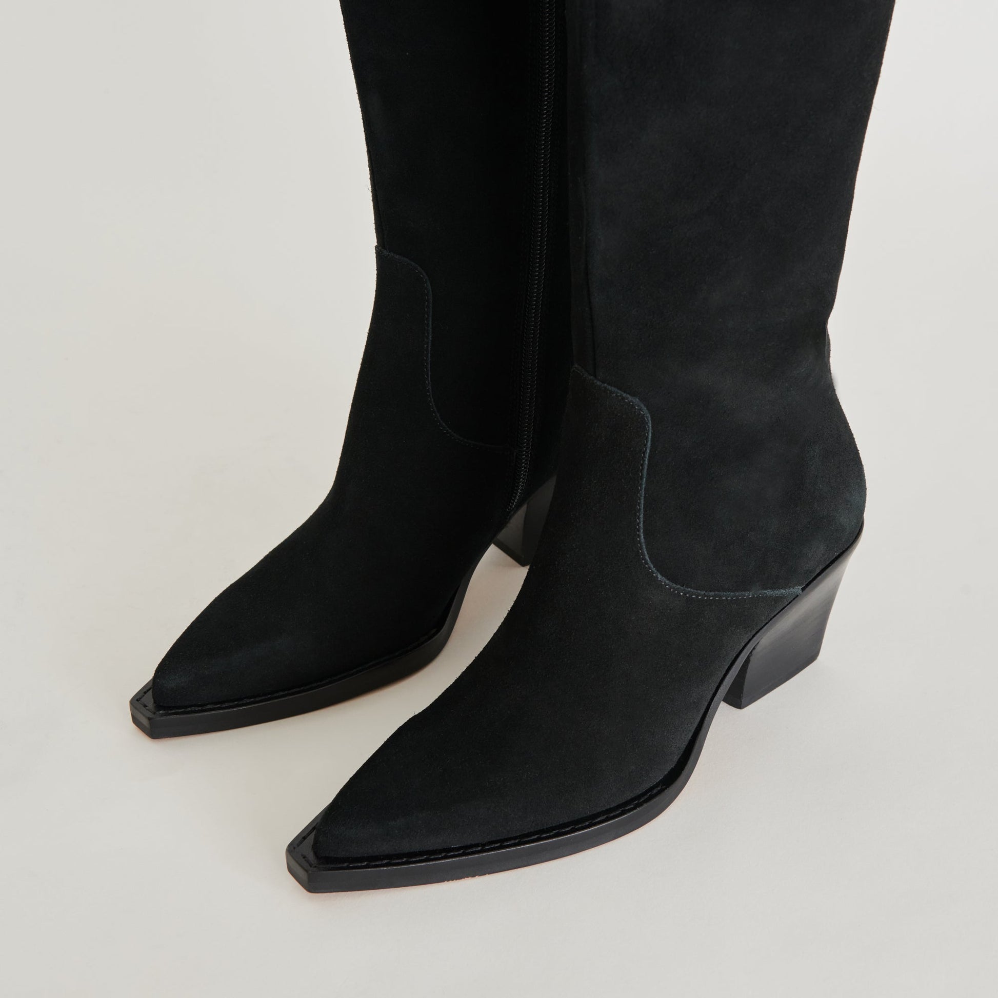 Raj Extra Wide Calf Onyx Suede Boots - Dolce Vita