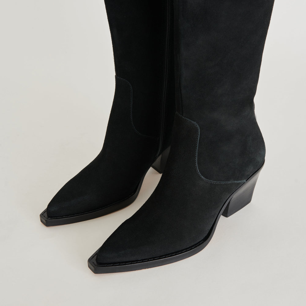 Raj Extra Wide Calf Onyx Suede Boots | Dolce Vita Women