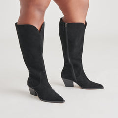 Raj Extra Wide Calf Onyx Suede Boots | Dolce Vita Women