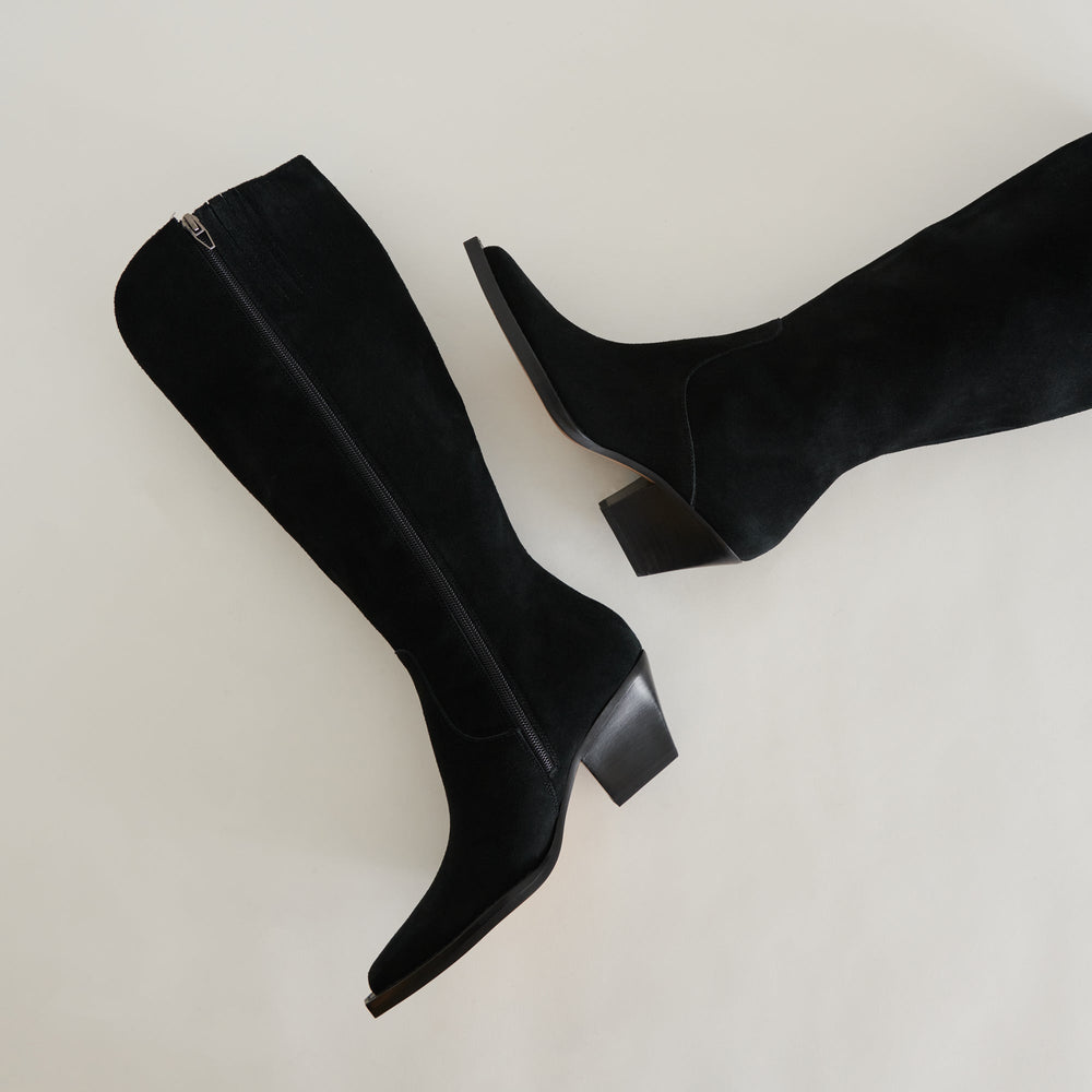 Raj Extra Wide Calf Onyx Suede Boots | Dolce Vita Women