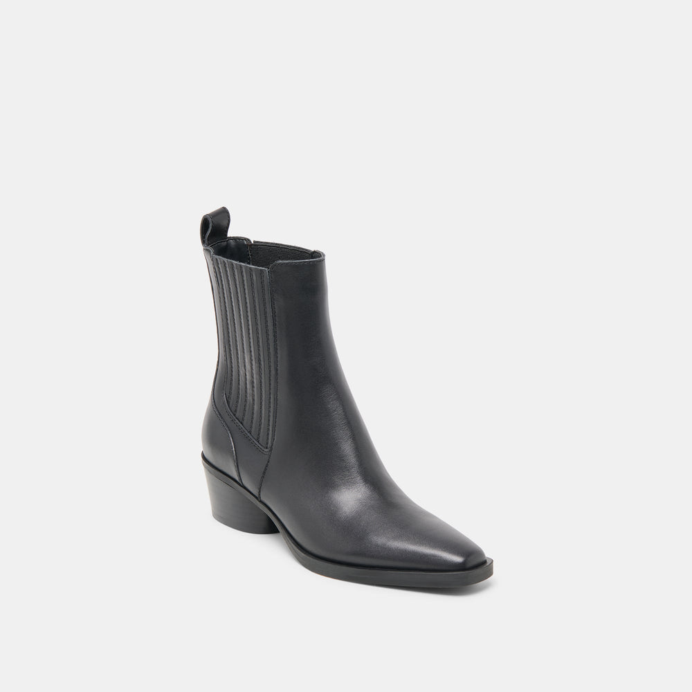 Faint H2O Waterproof Black Leather Booties | Dolce Vita Women