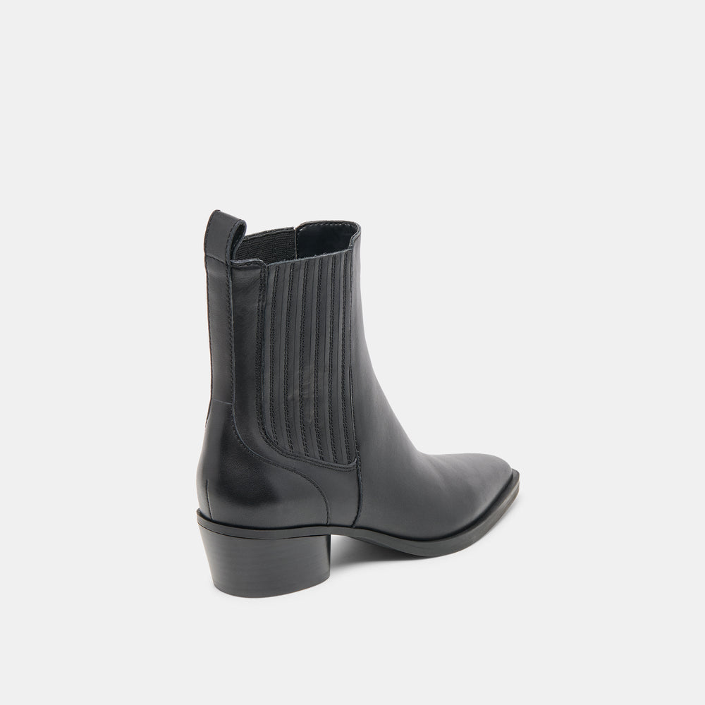 Faint H2O Waterproof Black Leather Booties | Dolce Vita Women