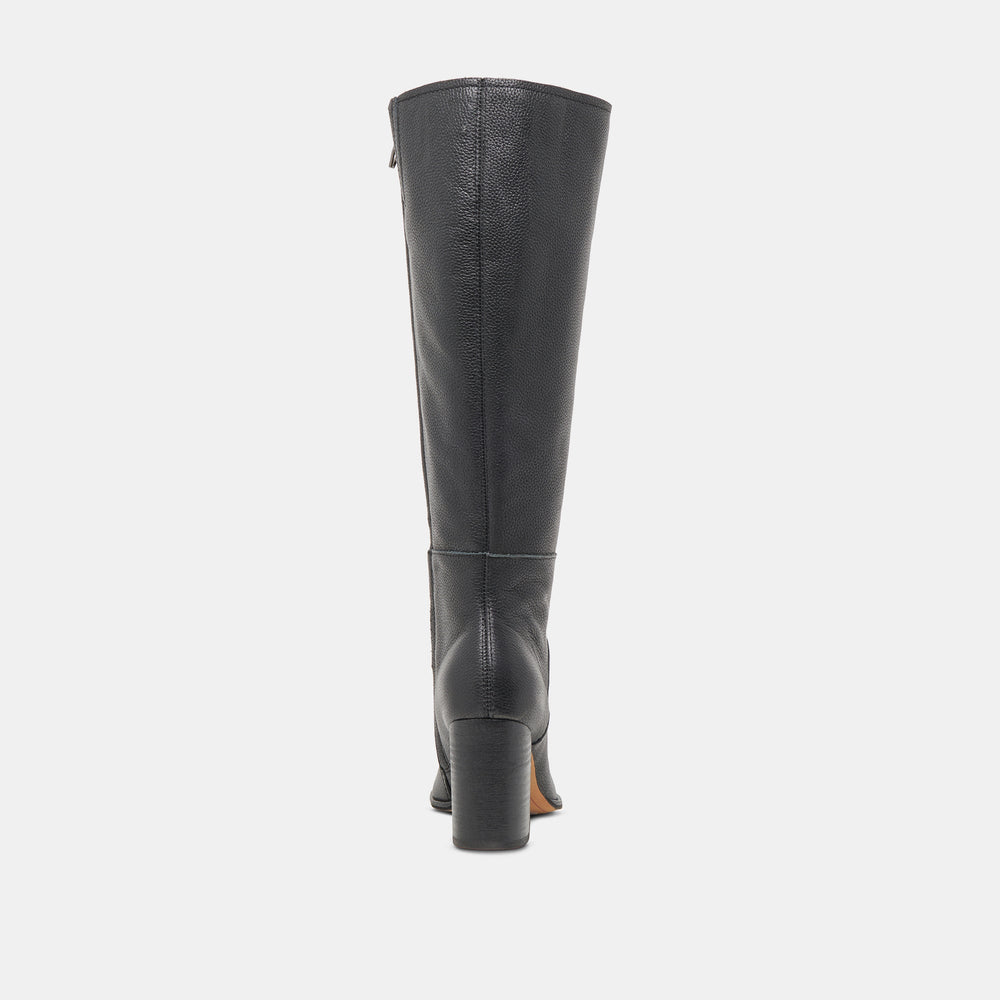 FYNN Wide Calf Boots Onyx Leather | Women Dolce Vita