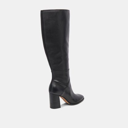 FYNN Wide Calf Boots Onyx Leather - Dolce Vita