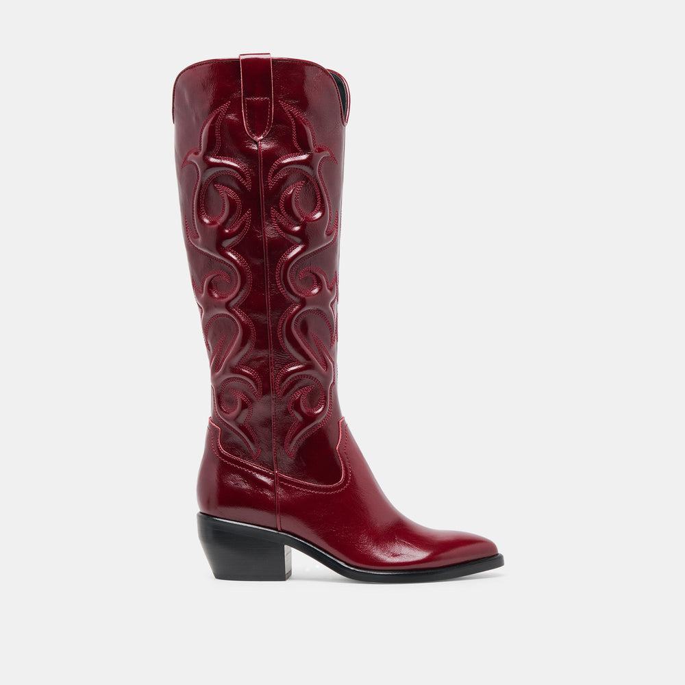 Mirla Oxblood Leather Boots | Women Dolce Vita