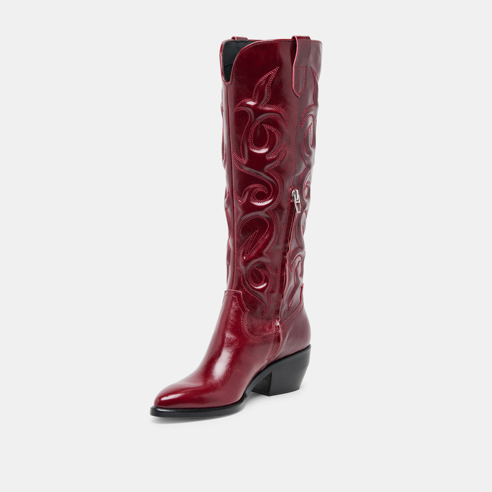 Mirla Oxblood Leather Boots | Women Dolce Vita