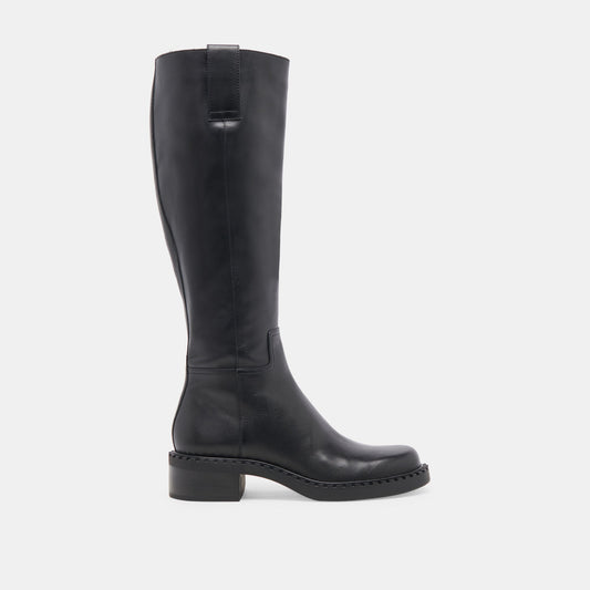 Glory H2O Waterproof Black Leather Wide Calf Boots - Dolce Vita
