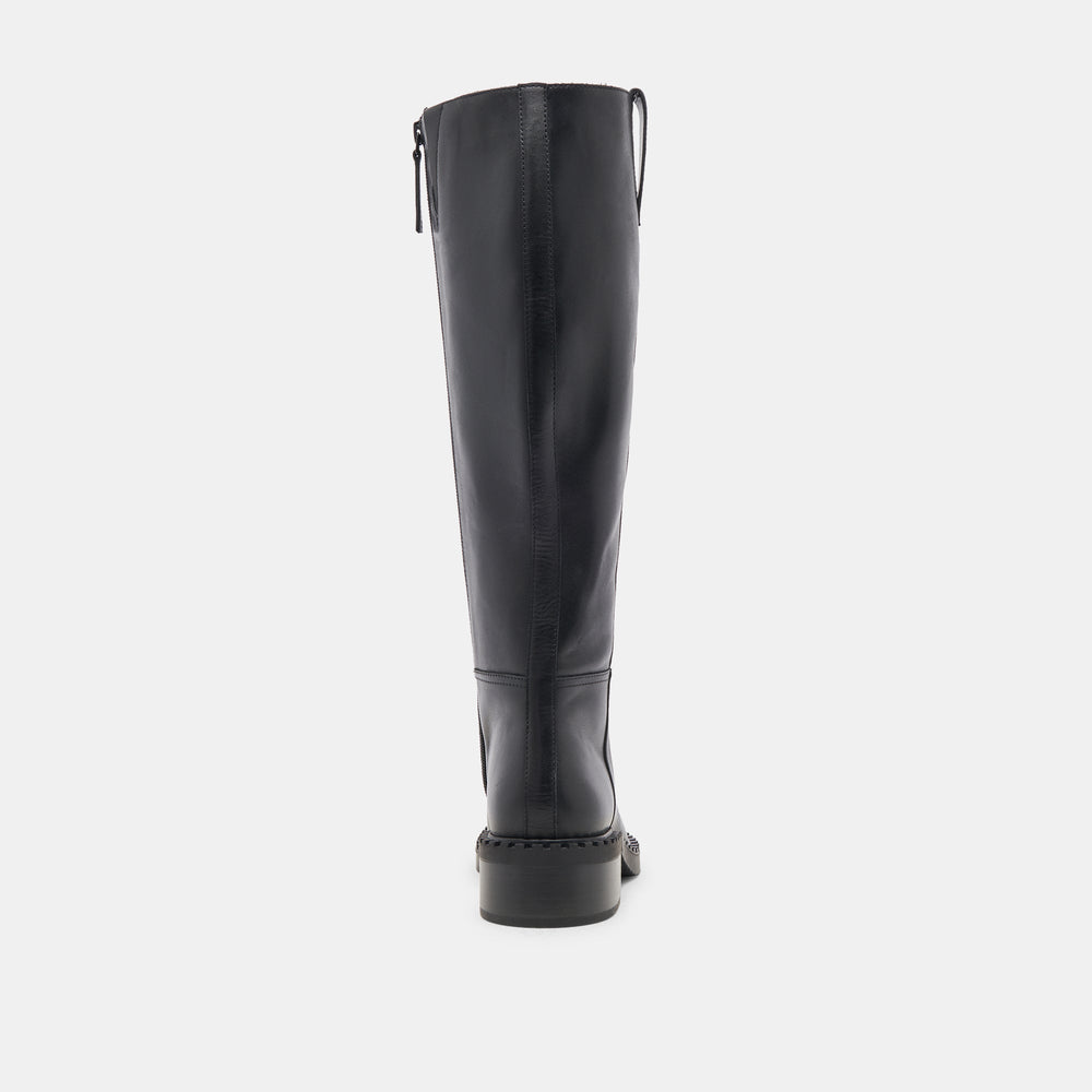 Glory H2O Waterproof Black Leather Wide Calf Boots | Dolce Vita Women