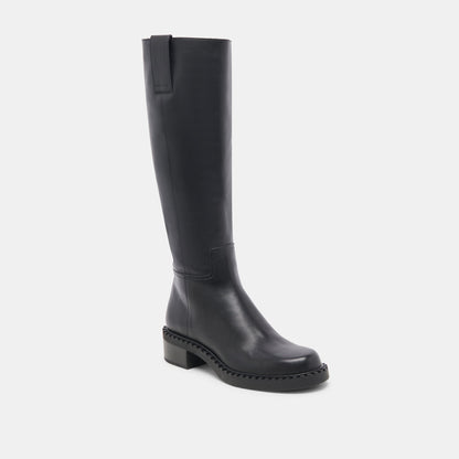 Glory H2O Waterproof Black Leather Wide Calf Boots - Dolce Vita