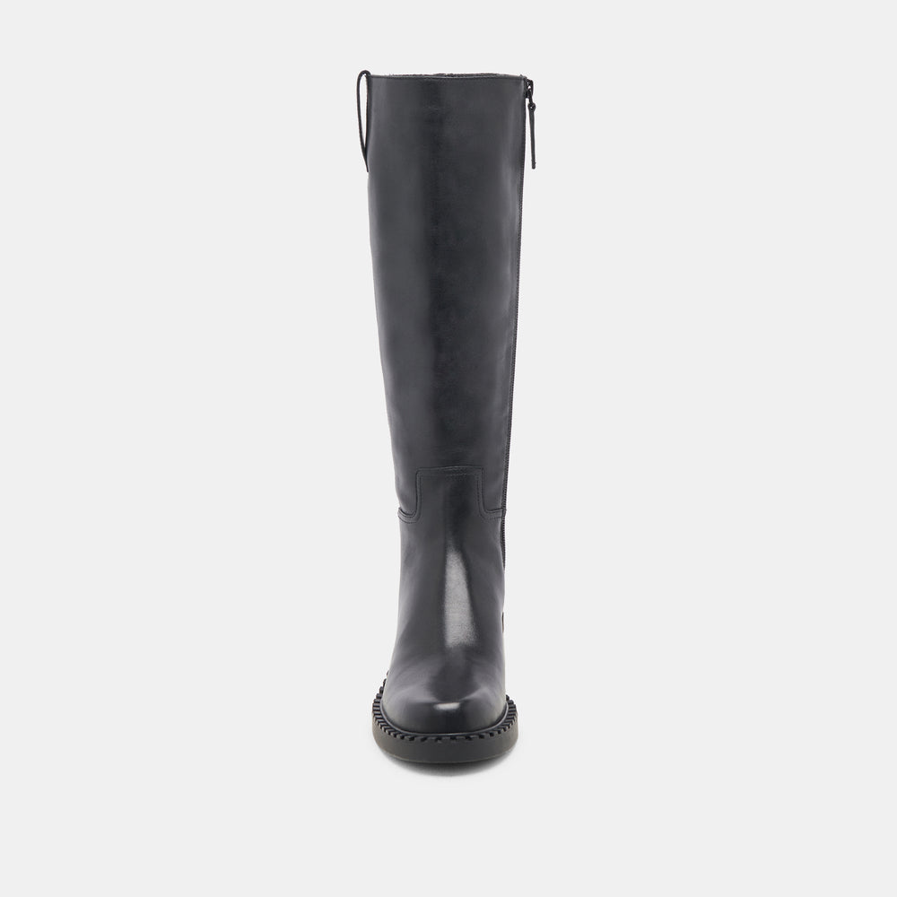 Glory H2O Waterproof Black Leather Wide Calf Boots | Dolce Vita Women