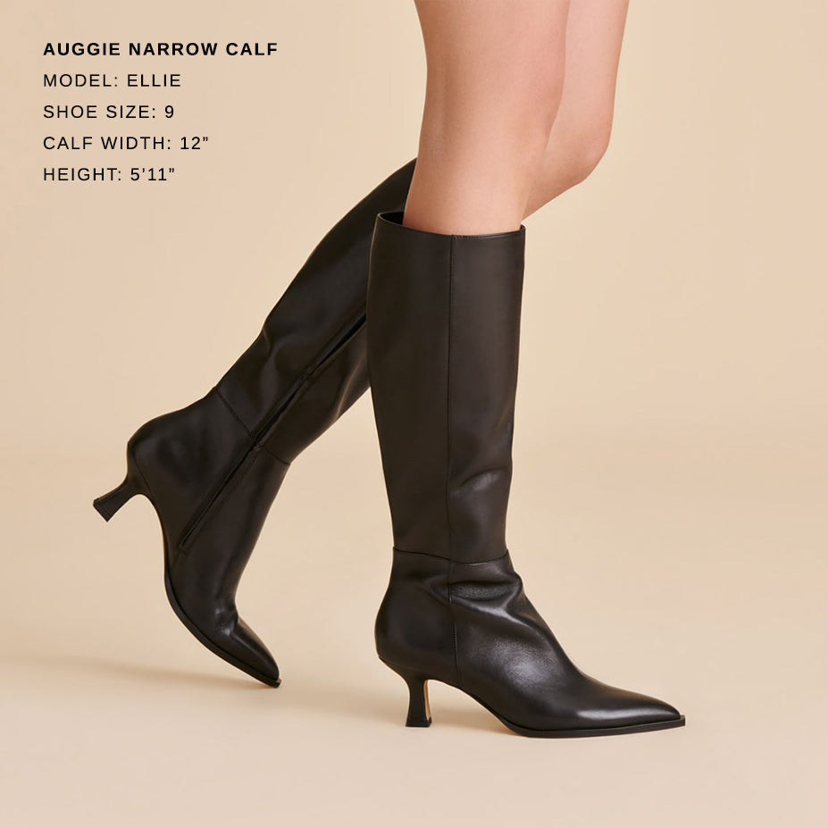 Auggie Black Leather Narrow Calf Boots | Dolce Vita Women