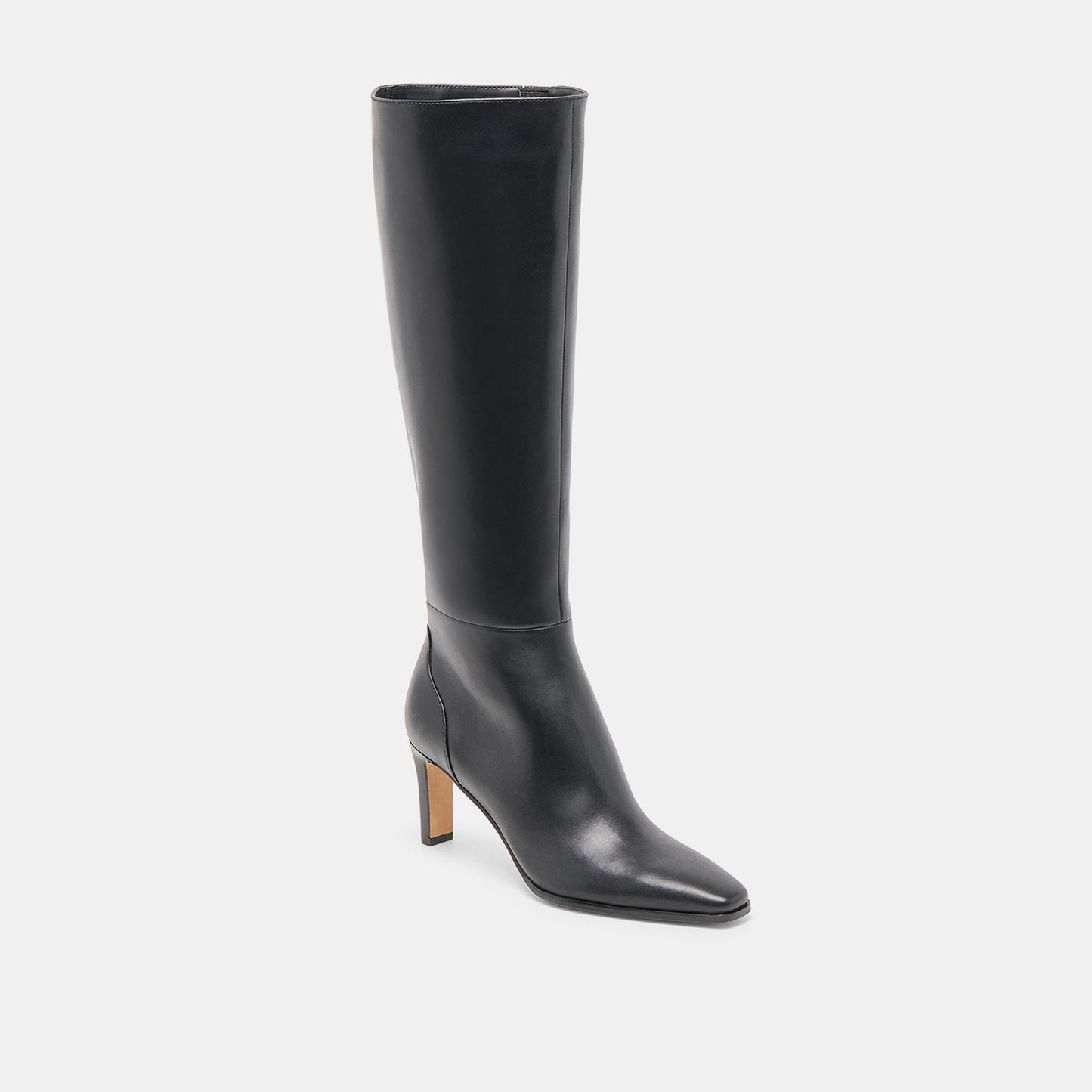 Emmi Black Leather Narrow Calf Boots - Dolce Vita