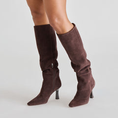 Lousa Mahogany Suede Boots | Women Dolce Vita