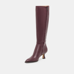 Auggie Wine Leather Wide Calf Boots | Dolce Vita Women
