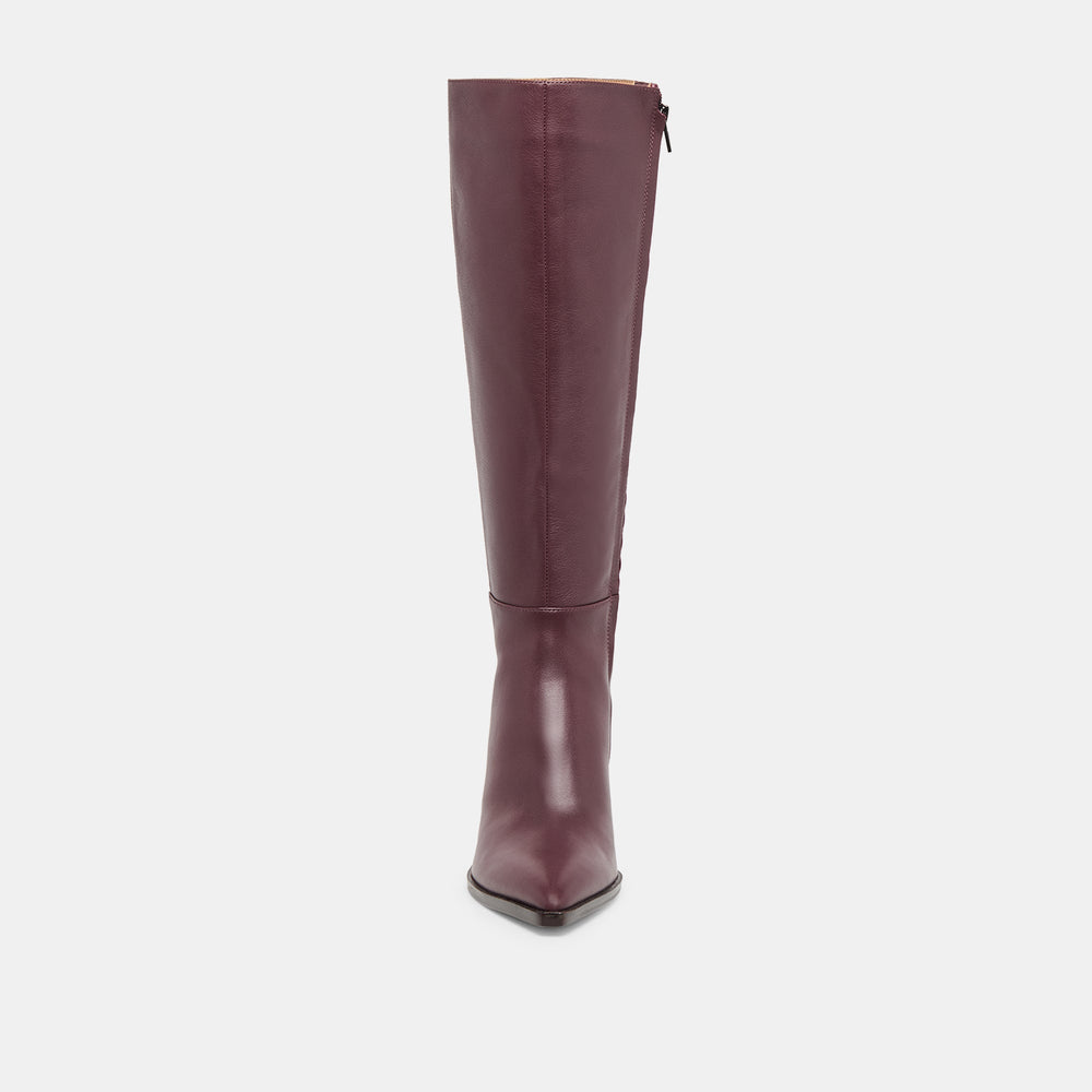 Auggie Wine Leather Wide Calf Boots | Dolce Vita Women