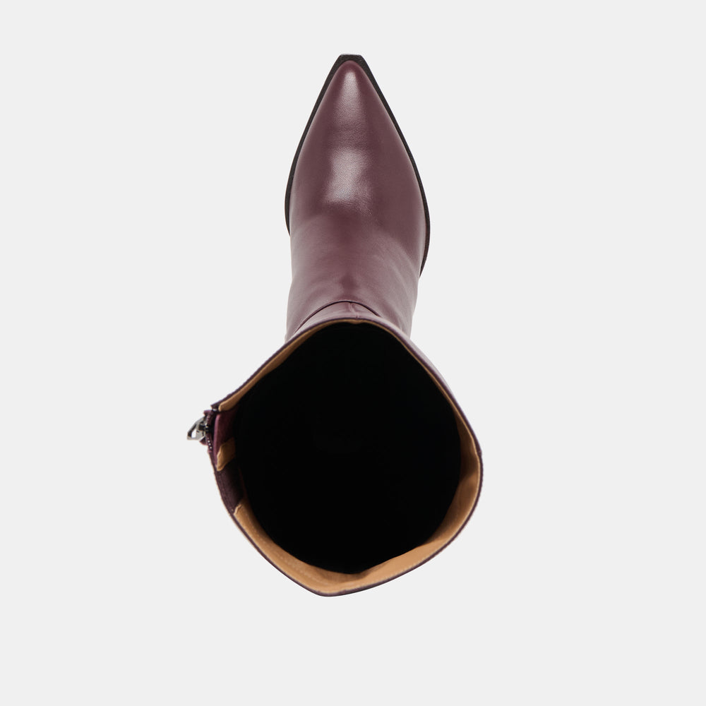 Auggie Wine Leather Wide Calf Boots | Dolce Vita Women