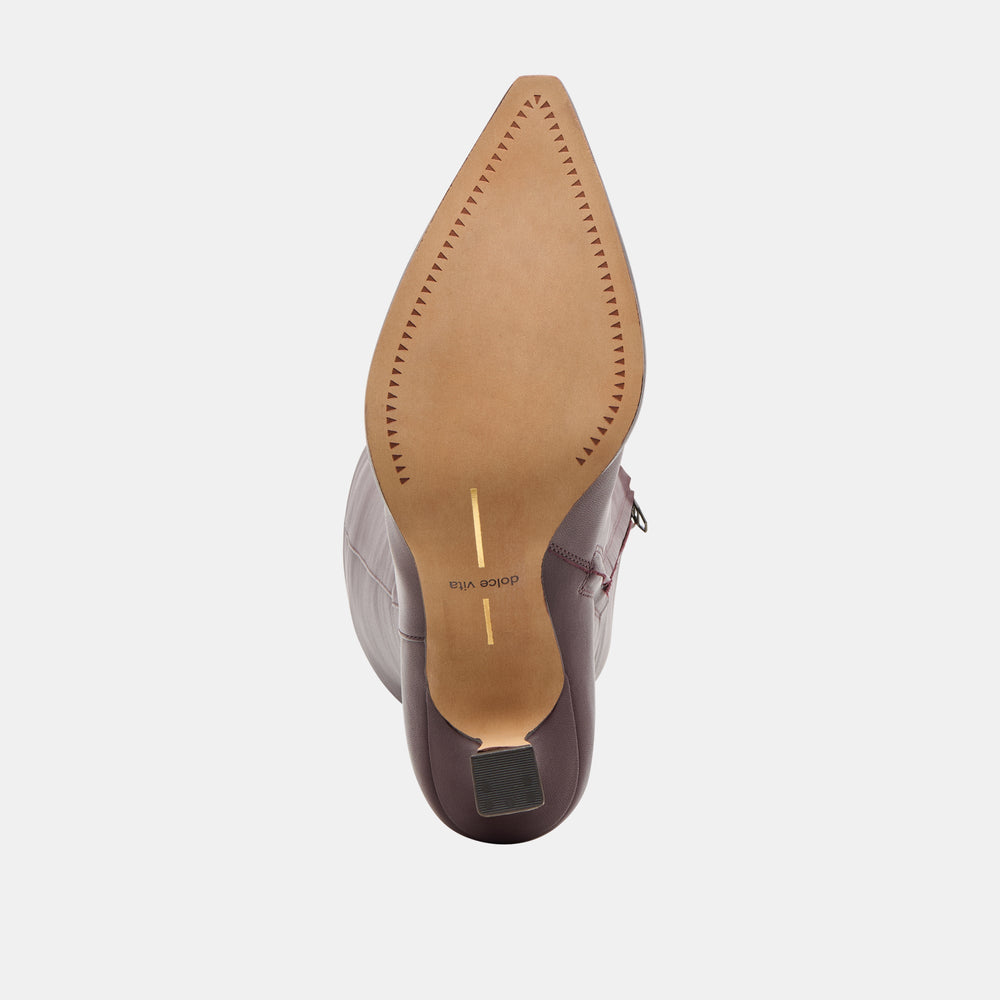Auggie Wine Leather Wide Calf Boots | Dolce Vita Women