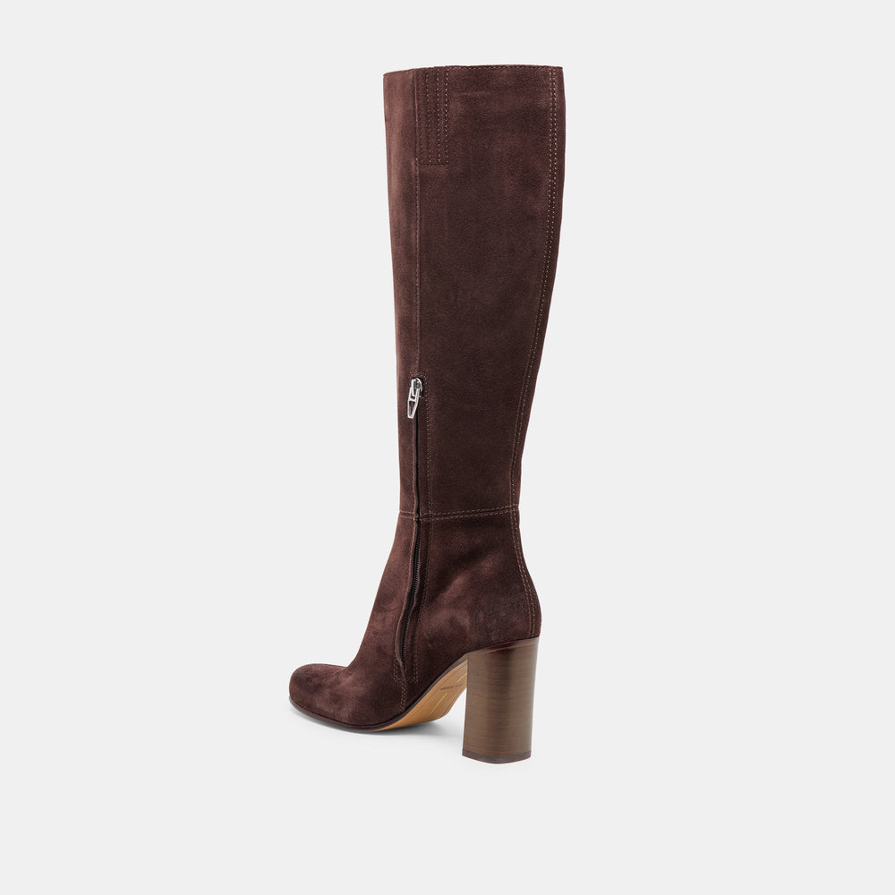 Hudsin Mahogany Suede Boots | Women Dolce Vita