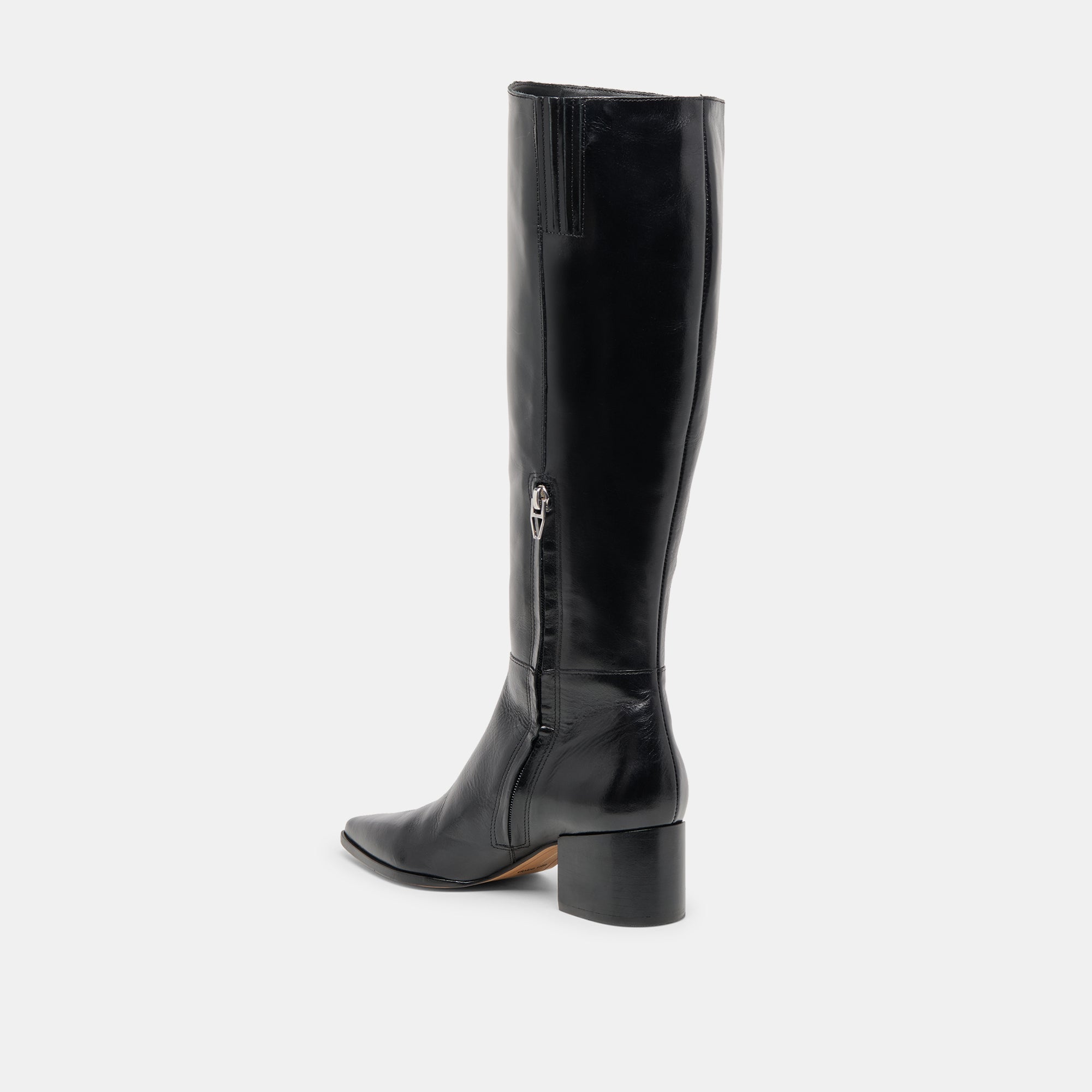 Kirson Black Leather Wide Calf Boots | Women Dolce Vita