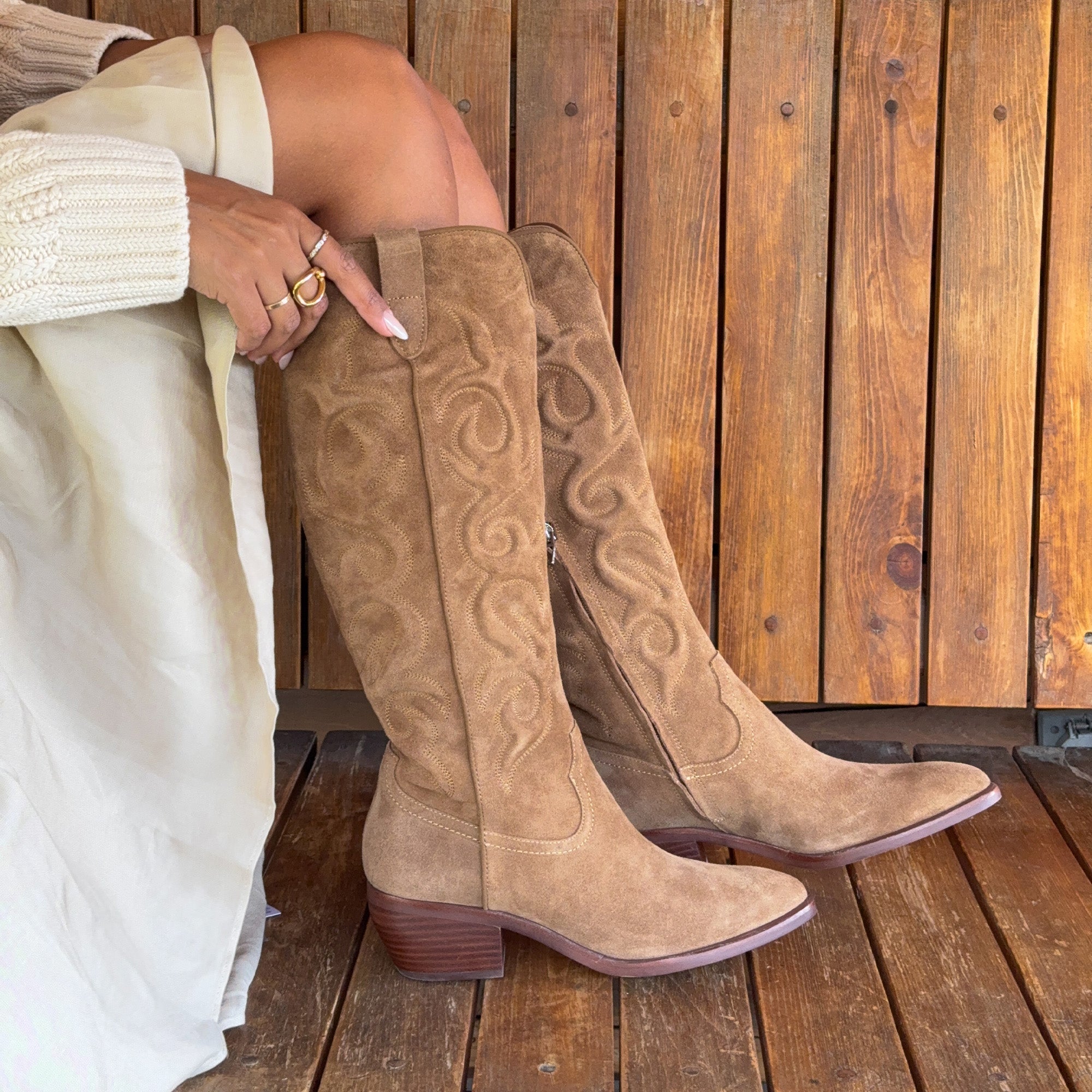Mirla Lt Brown Suede Boots | Dolce Vita Women