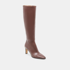 Emmi Chocolate Leather Boots | Women Dolce Vita