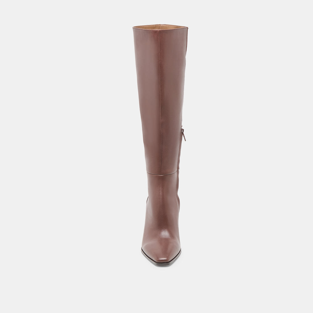 Emmi Chocolate Leather Boots | Women Dolce Vita