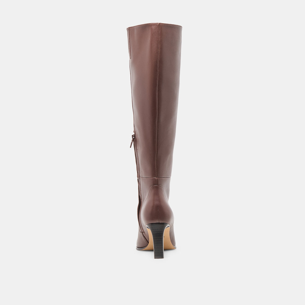Emmi Chocolate Leather Boots | Women Dolce Vita