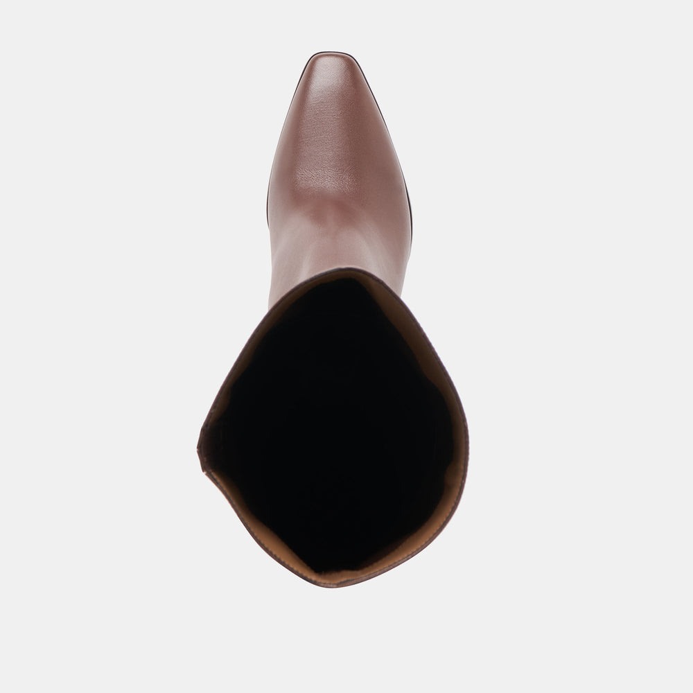 Emmi Chocolate Leather Boots | Women Dolce Vita