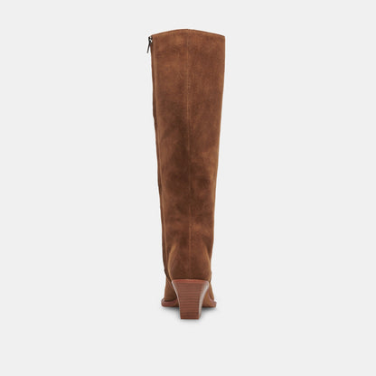 RAJ Wide Calf Boots Brown Suede - Dolce Vita