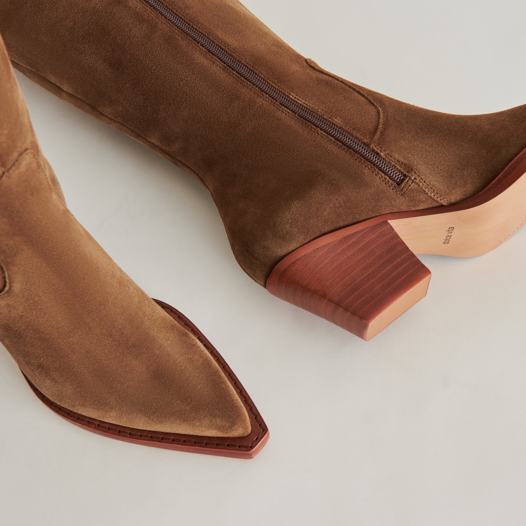 RAJ Wide Calf Boots Brown Suede | Women Dolce Vita