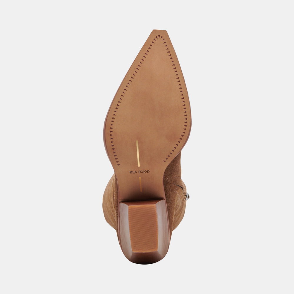 RAJ Wide Calf Boots Brown Suede | Women Dolce Vita