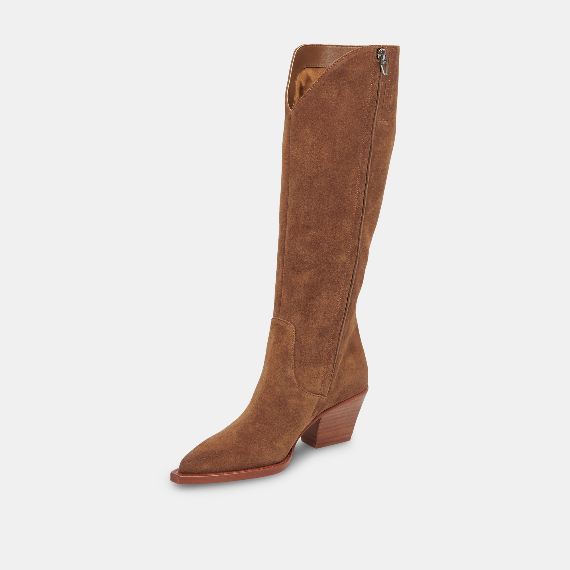 RAJ Wide Calf Boots Brown Suede | Women Dolce Vita