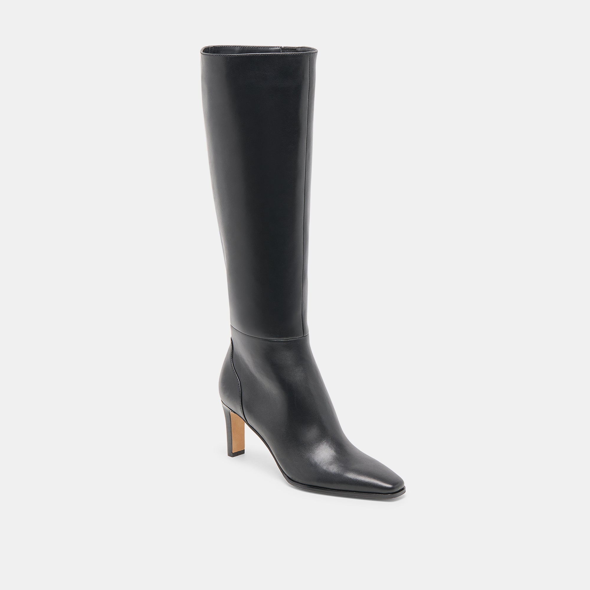 Emmi Black Leather Extra Wide Calf Boots | Dolce Vita Women