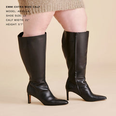 Emmi Black Leather Extra Wide Calf Boots | Dolce Vita Women