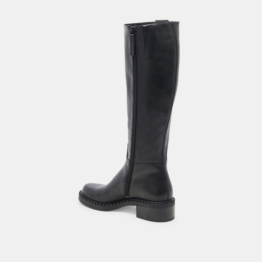 Glory H2O Waterproof Black Leather Extra Wide Calf Boots | Women Dolce Vita