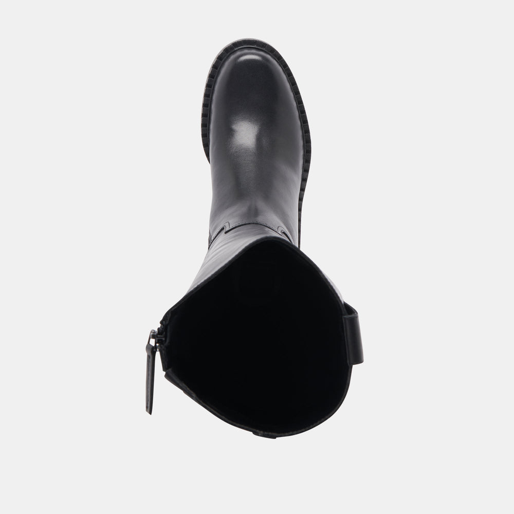 Glory H2O Waterproof Black Leather Extra Wide Calf Boots | Women Dolce Vita