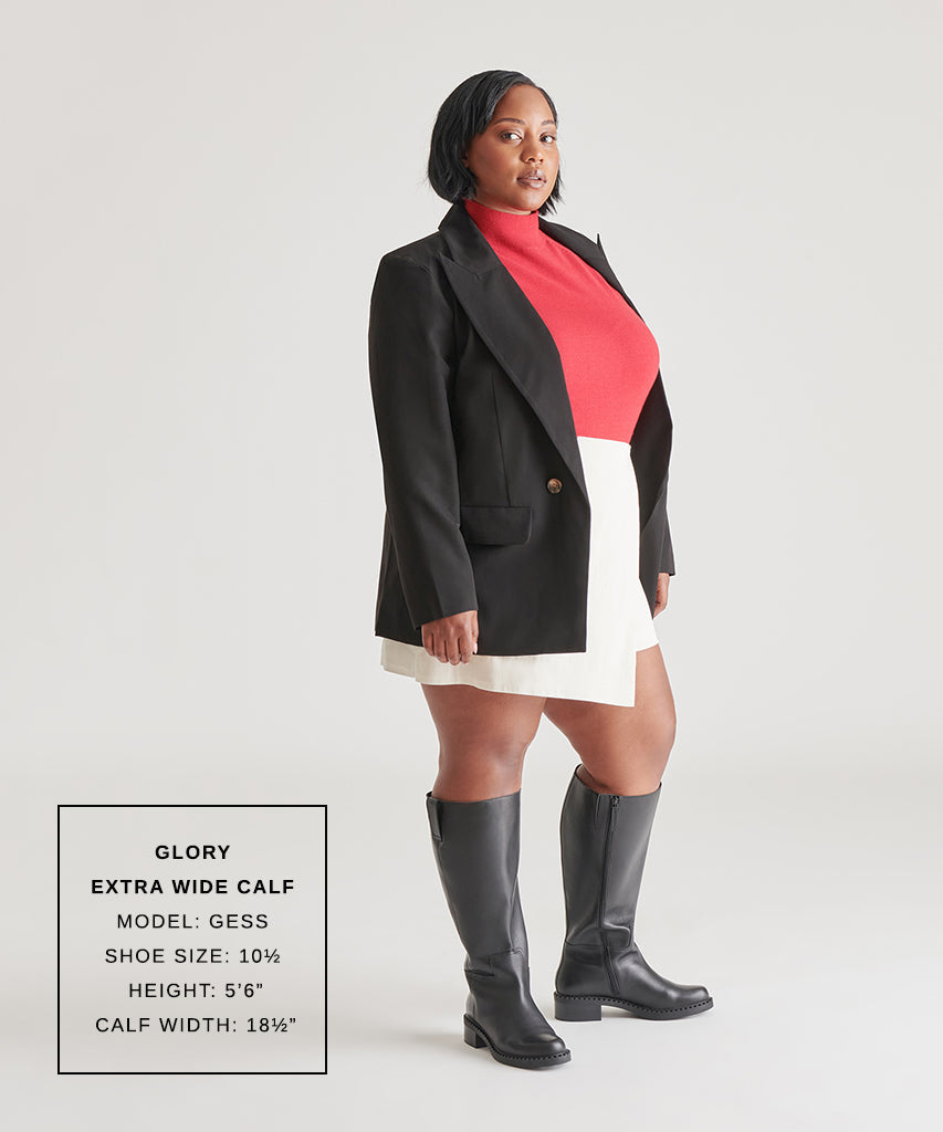 Glory H2O Waterproof Black Leather Extra Wide Calf Boots | Women Dolce Vita