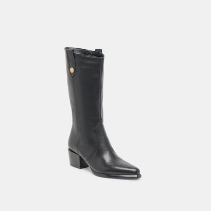 Vern Black Leather Boots - Dolce Vita