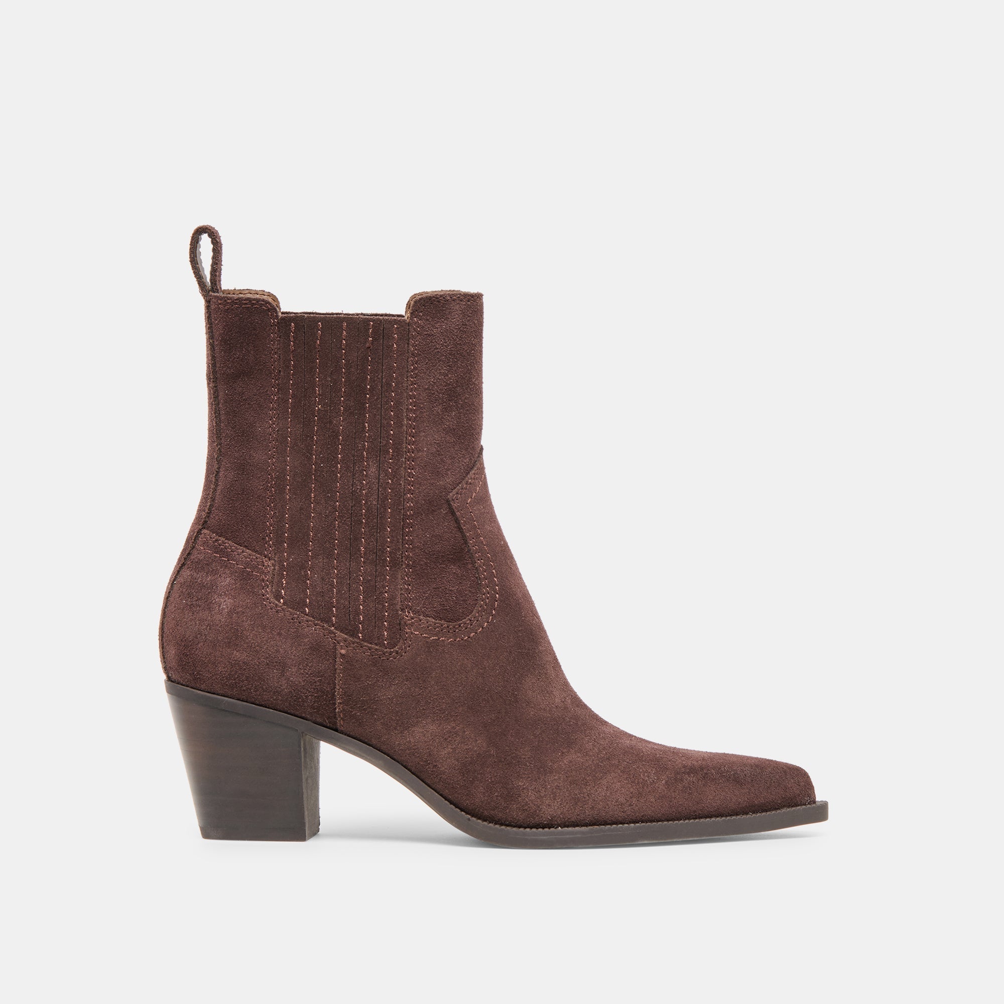 Slim Mahogany Suede Booties | Women Dolce Vita