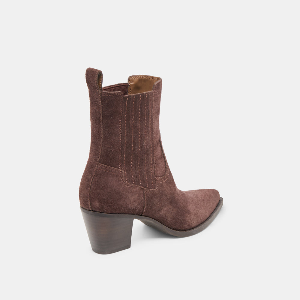 Slim Mahogany Suede Booties | Women Dolce Vita