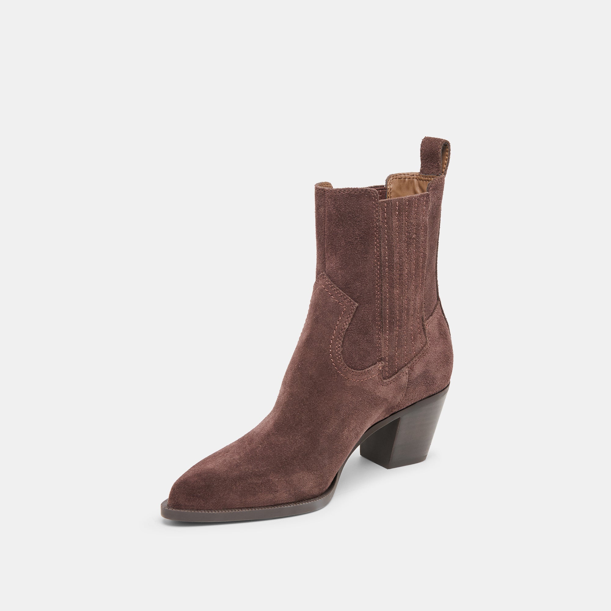Slim Mahogany Suede Booties | Women Dolce Vita