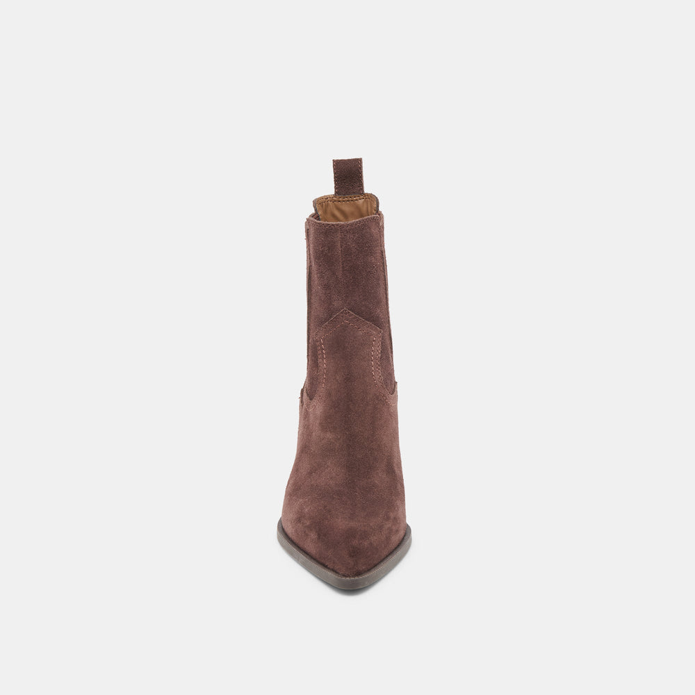 Slim Mahogany Suede Booties | Women Dolce Vita